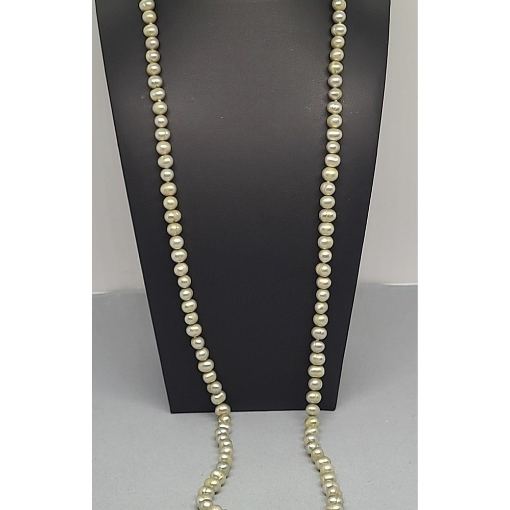Vintage Freshwater Cultured Pearl‎ Necklace Sage Green Rope Strand 32" READ